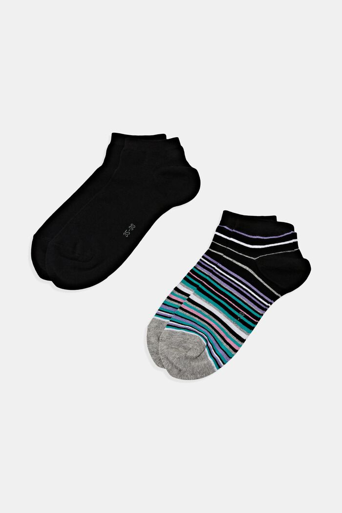 2-pak sokker i økologisk bomuld, BLACK, detail image number 0