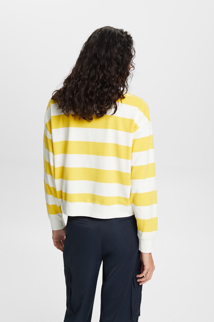Stribet sweater i bomuld, YELLOW, detail image number 3