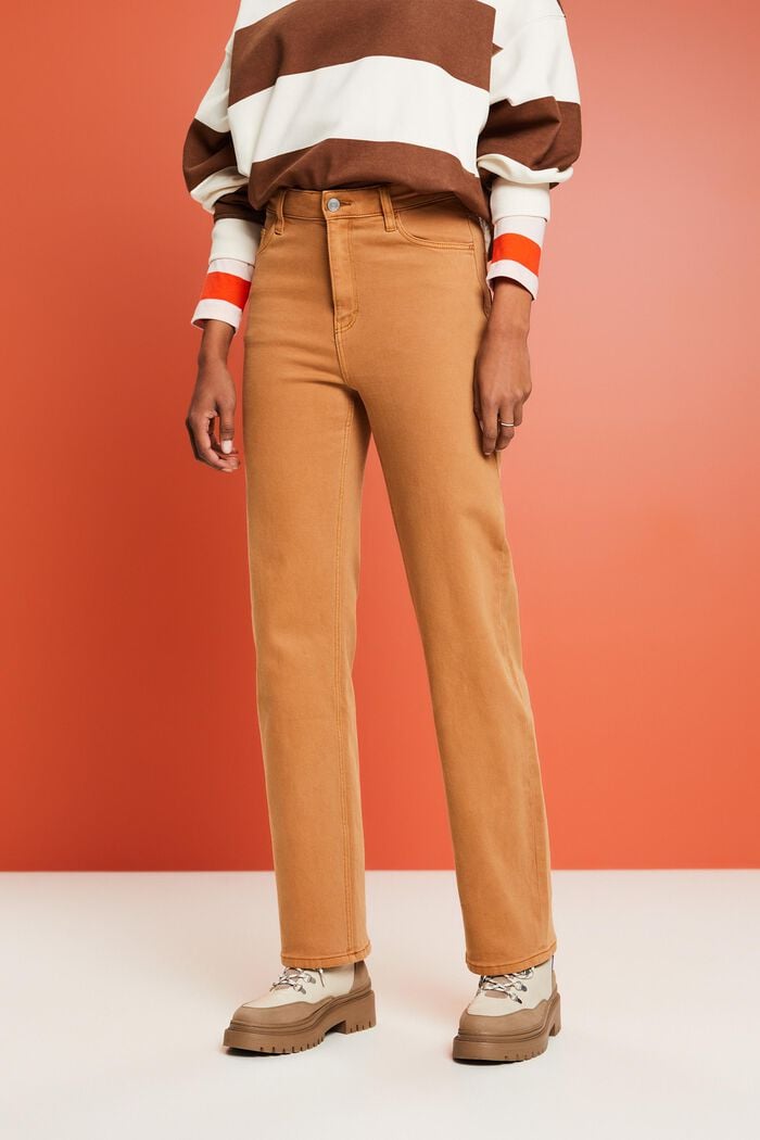 Lige retro-bukser med høj talje, CAMEL, detail image number 0