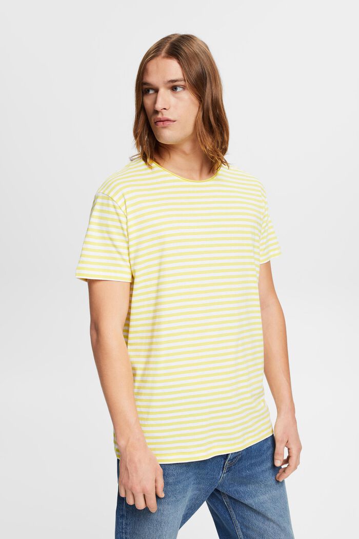 Jersey-T-shirt med striber, BRIGHT YELLOW, detail image number 0