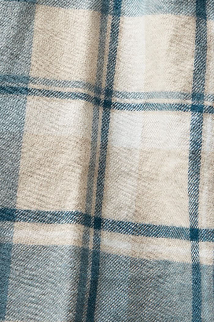 Ternet pyjamassæt i flonel, NEW TEAL BLUE, detail image number 4