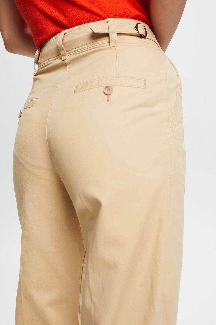 Chinobukser med vide bukseben, SAND, detail image number 4
