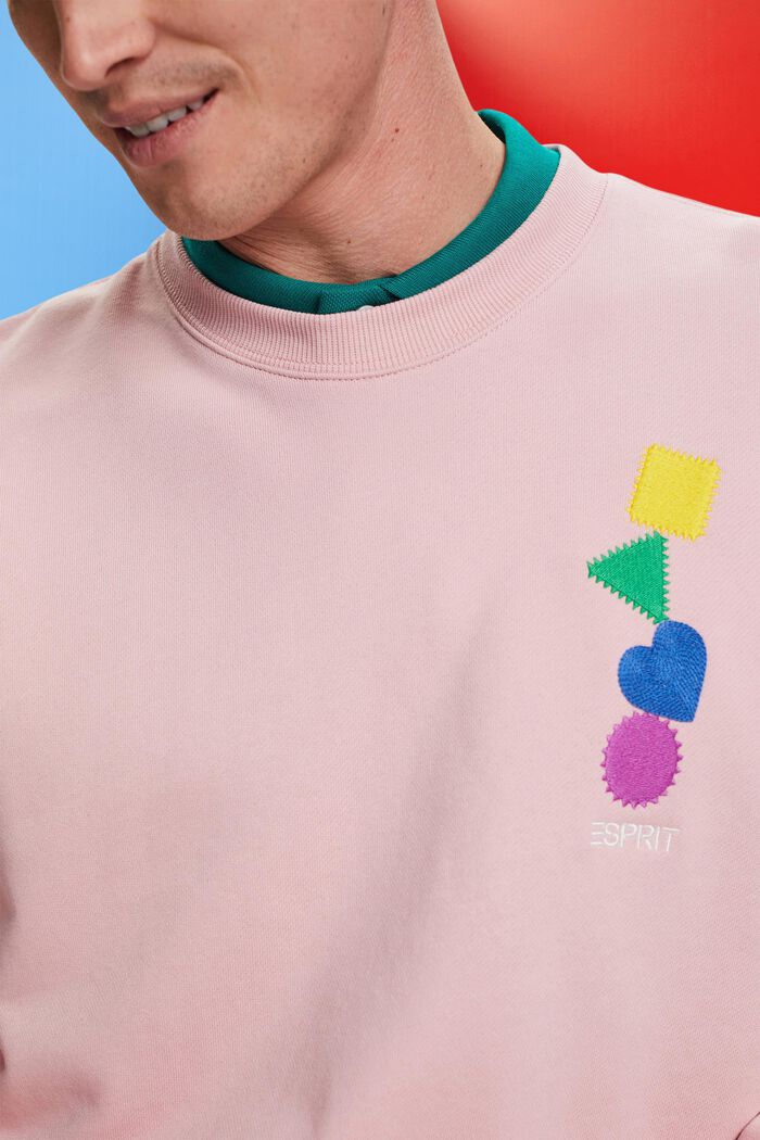 Sweatshirt med broderet logo, PINK, detail image number 2