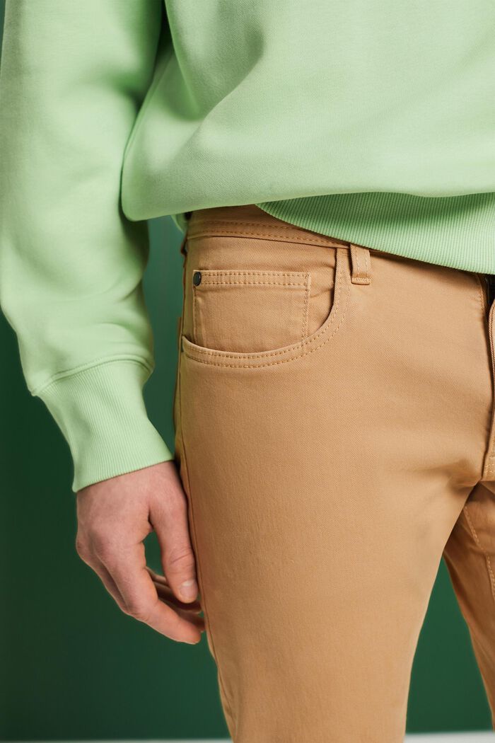 Slim fit bukser, organisk bomuld, BEIGE, detail image number 2