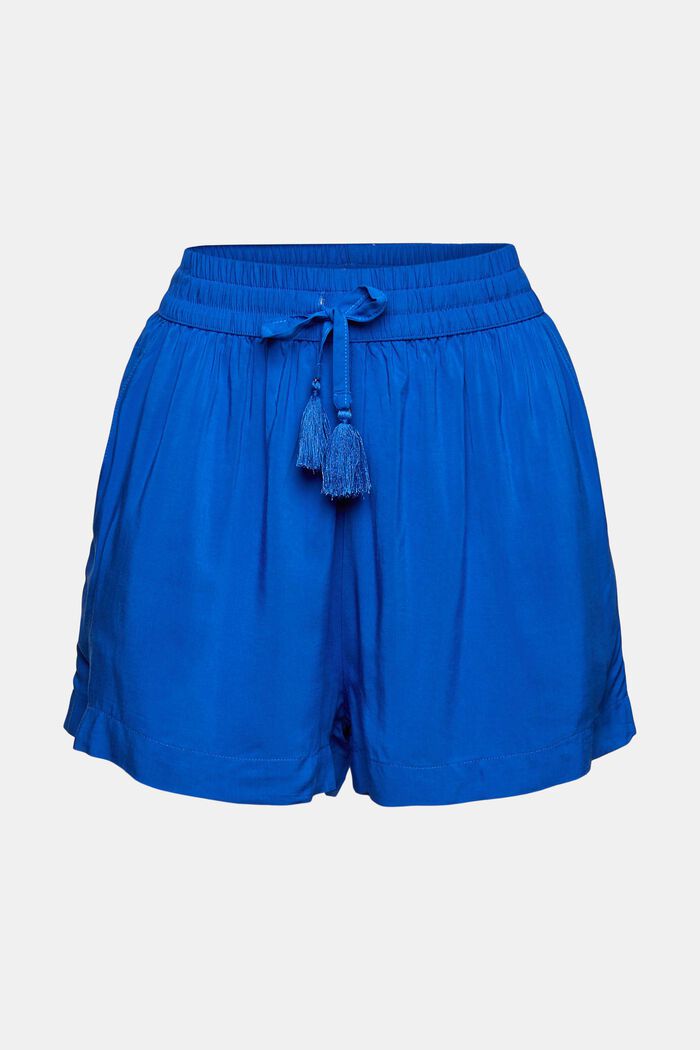 Shorts med kvaster, LENZING™ ECOVERO™, BRIGHT BLUE, detail image number 7