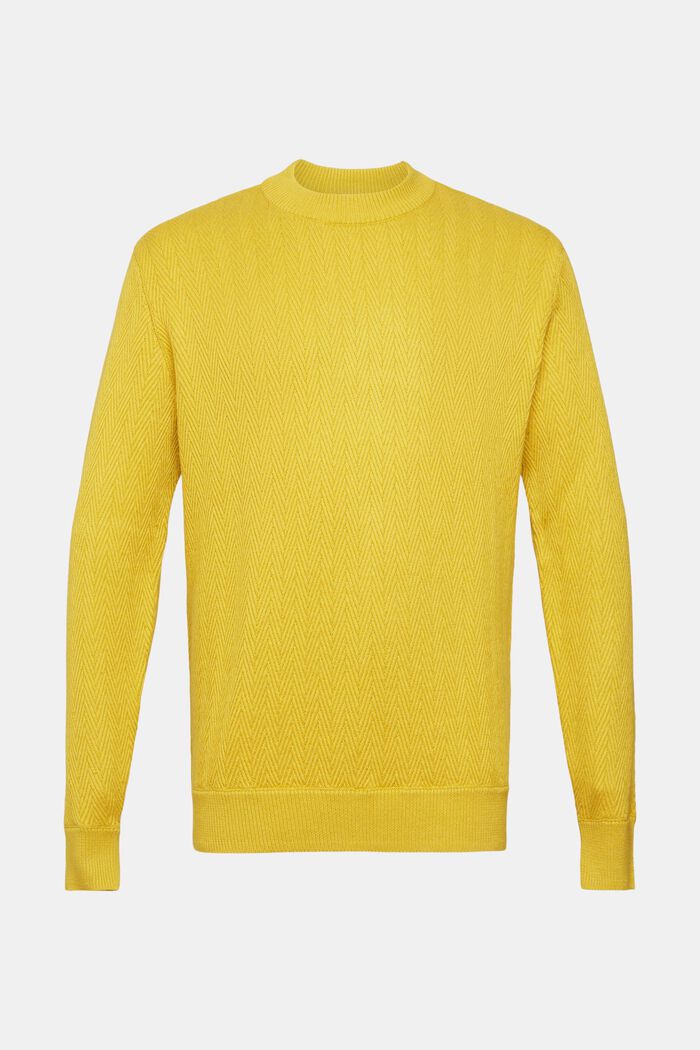 Sweater med sildebensmønster, DUSTY YELLOW, detail image number 6