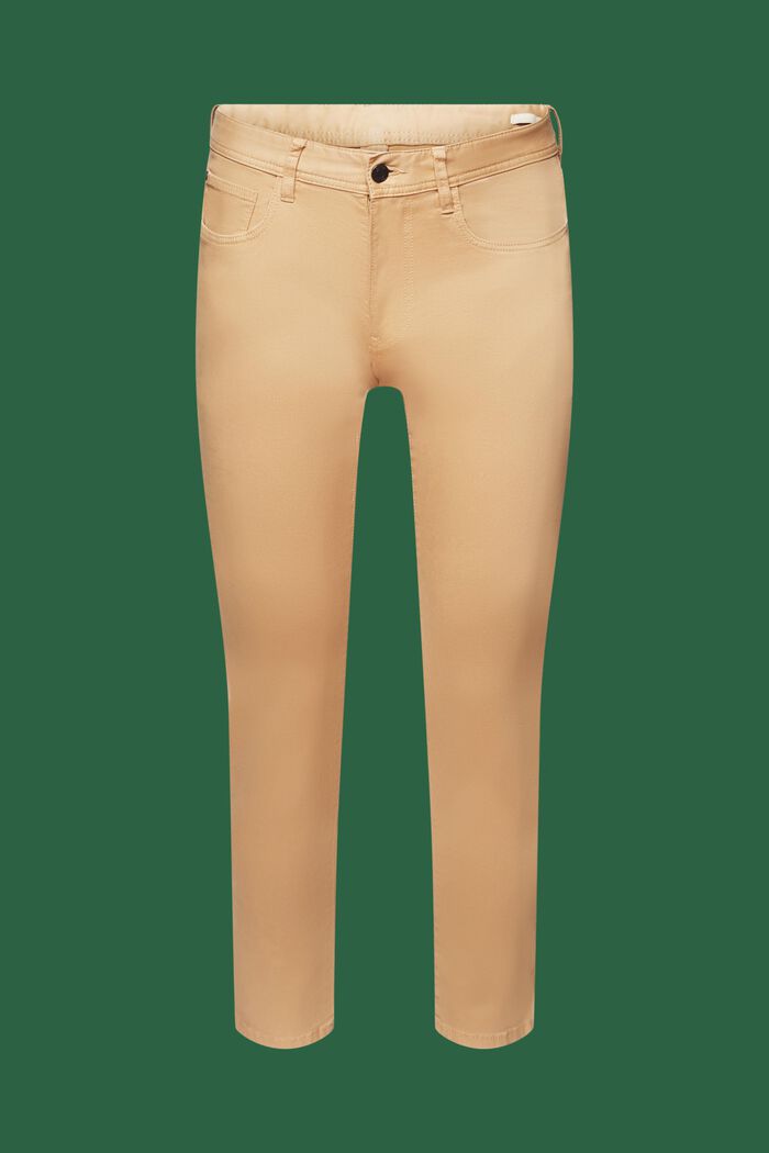 Slim fit bukser, organisk bomuld, BEIGE, detail image number 7