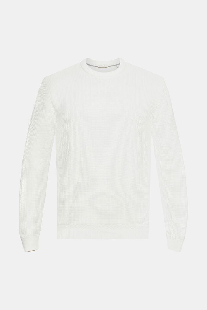 Sweater af 100 % bomuld, OFF WHITE, overview
