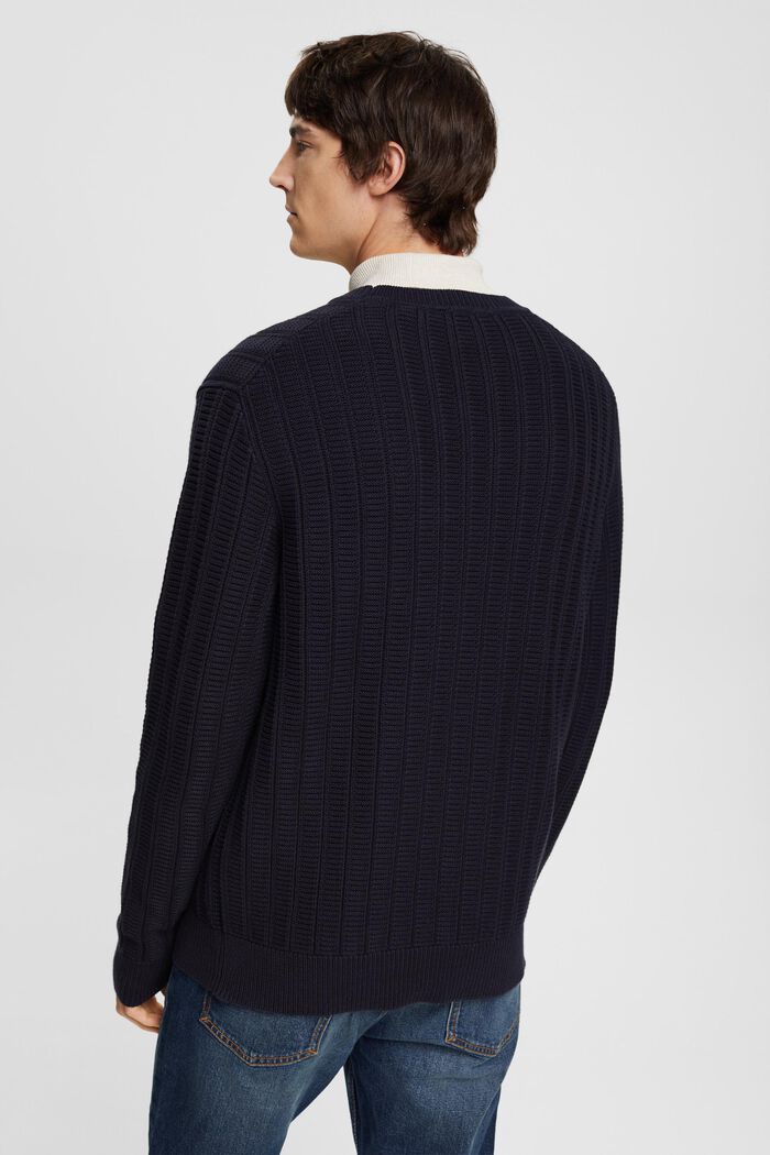 Sweater i strukturstrik, NAVY, detail image number 3