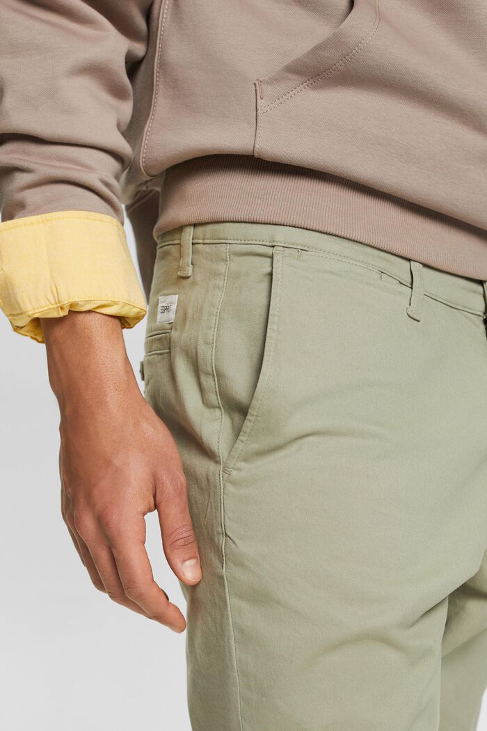 Chinos med smalle ben, DUSTY GREEN, detail image number 3