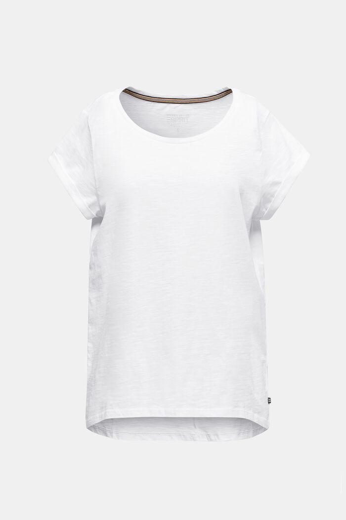 Luftig slubshirt, 100% bomuld, WHITE, detail image number 0
