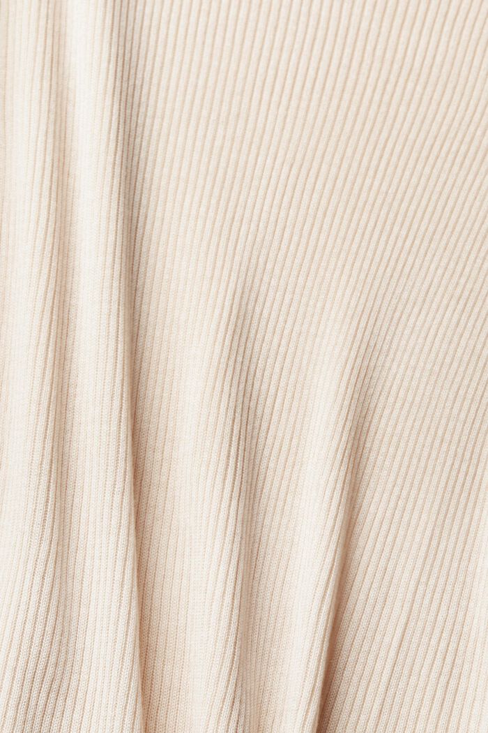Ribbet pullover med flæser, TENCEL™, DUSTY NUDE, detail image number 1