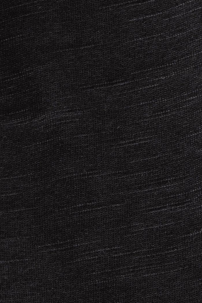 Bomulds-T-shirt med hulmønstrede ærmer, BLACK, detail image number 6