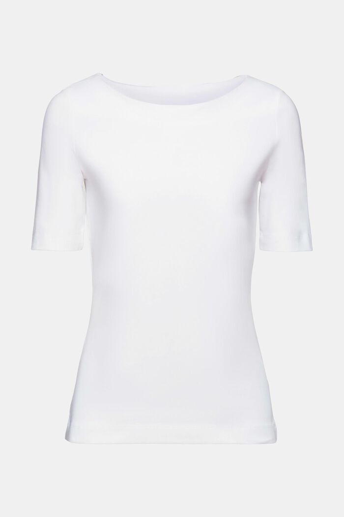 T-shirt med bådudskæring, WHITE, detail image number 5