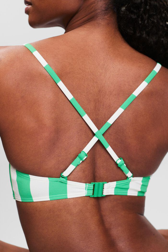 Stribet bikinitop med polstring, NEW GREEN, detail image number 1