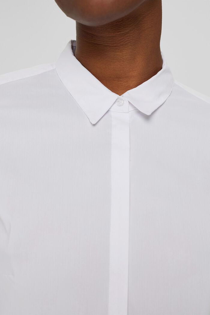 Taljeret skjortebluse med stretch, WHITE, detail image number 2