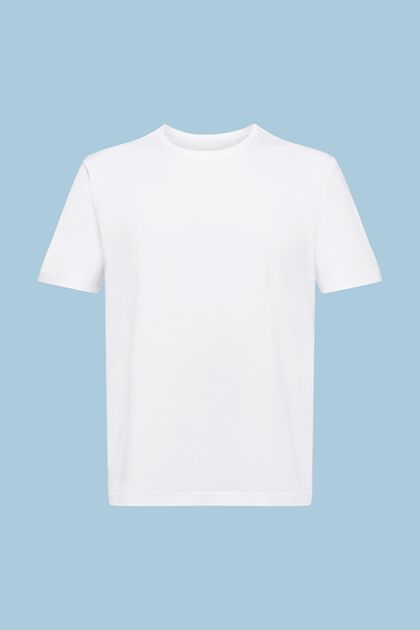 Jersey-T-shirt i pimabomuld med rund hals