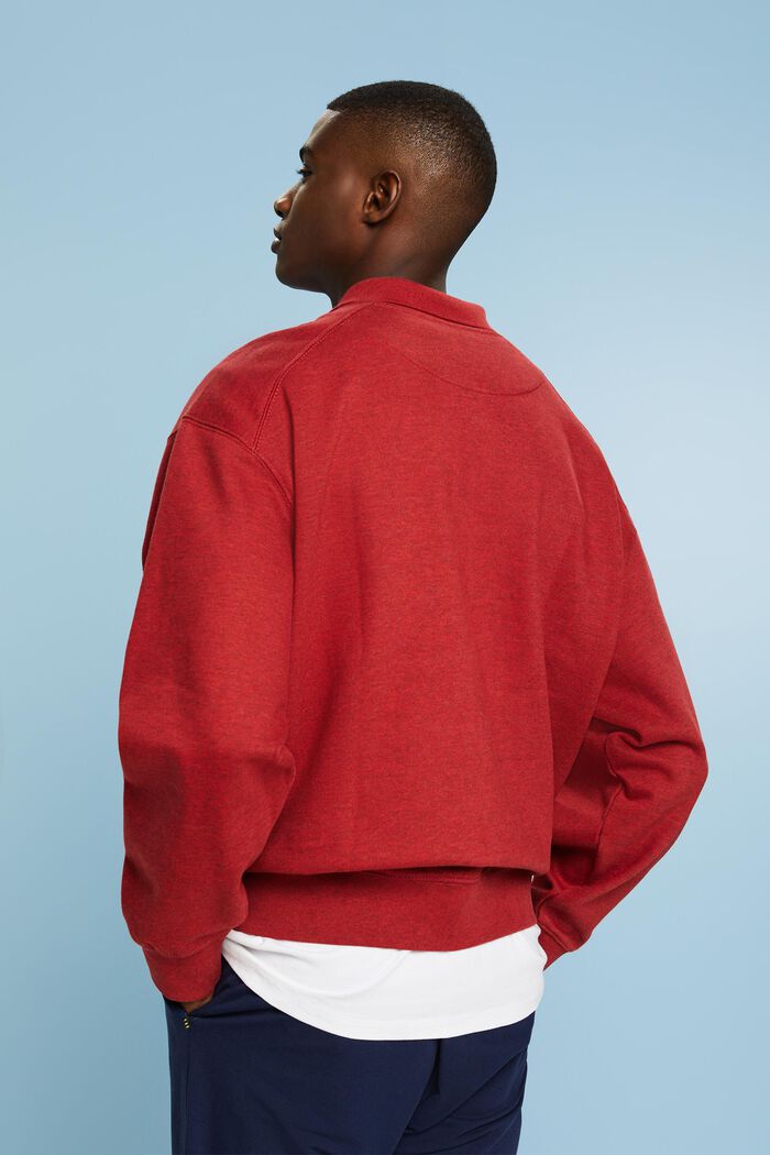 Polo sweatshirt med lange ærmer, DARK RED, detail image number 2