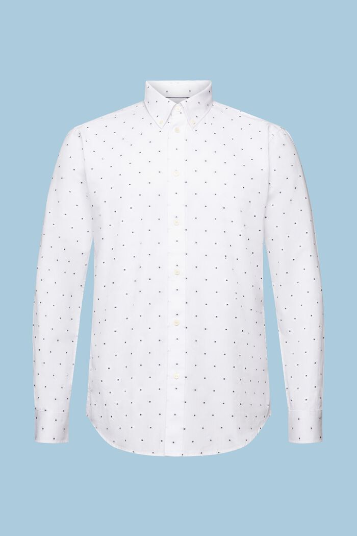 Broderet slim fit-skjorte i bomuld, WHITE, detail image number 7