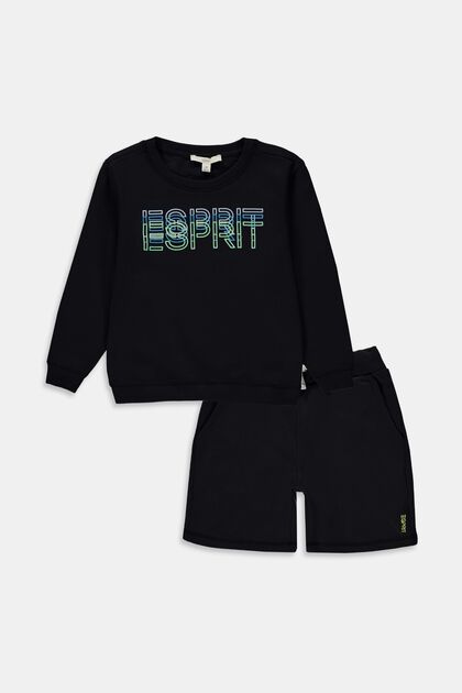 Blandet sæt: Sweatshirt og shorts, BLACK, overview