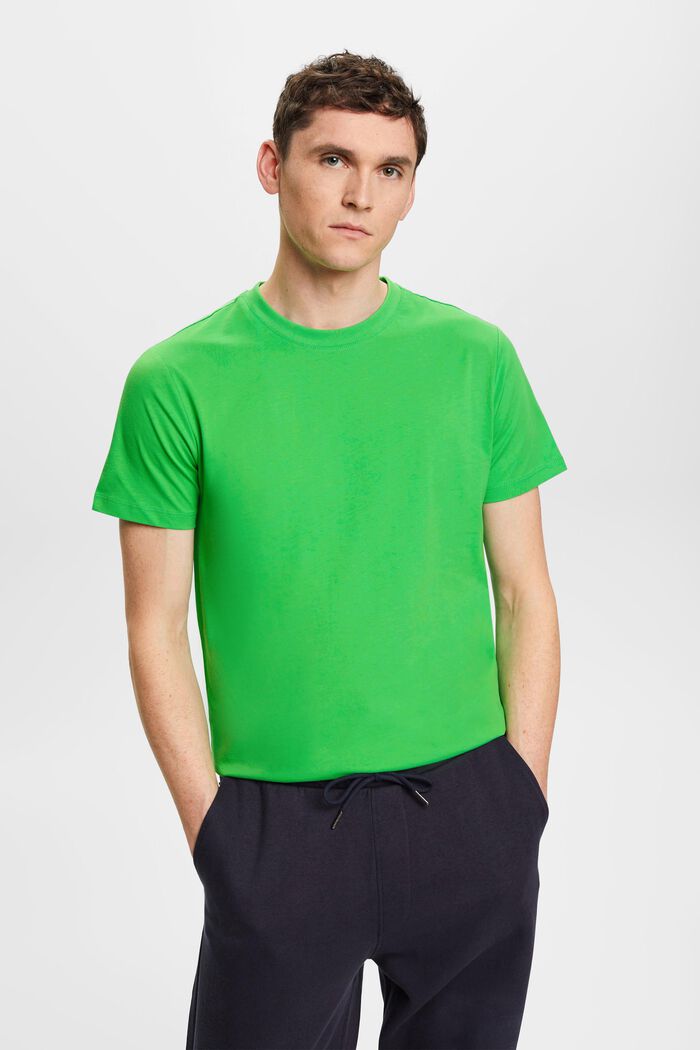 Jersey-T-shirt med rund hals, GREEN, detail image number 0