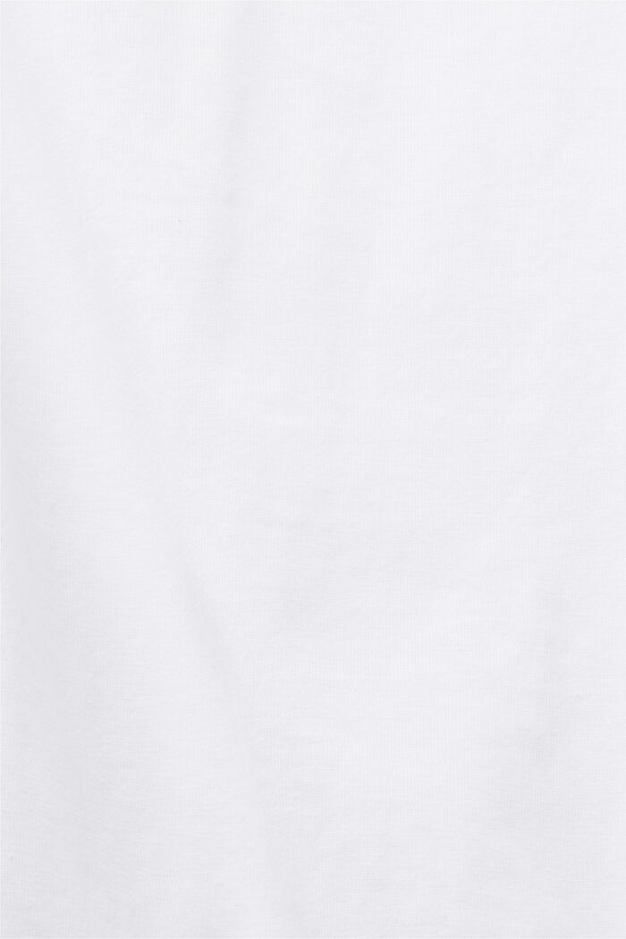 Ærmeløs bomulds-T-shirt med dekorative blomster, WHITE, detail image number 5