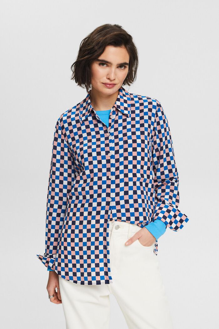 Silkeskjorte med print, BLUSH, detail image number 0