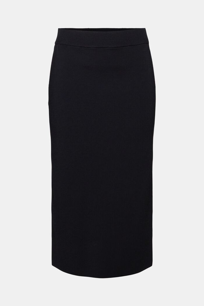 Midi-nederdel i tech-strik, BLACK, detail image number 5