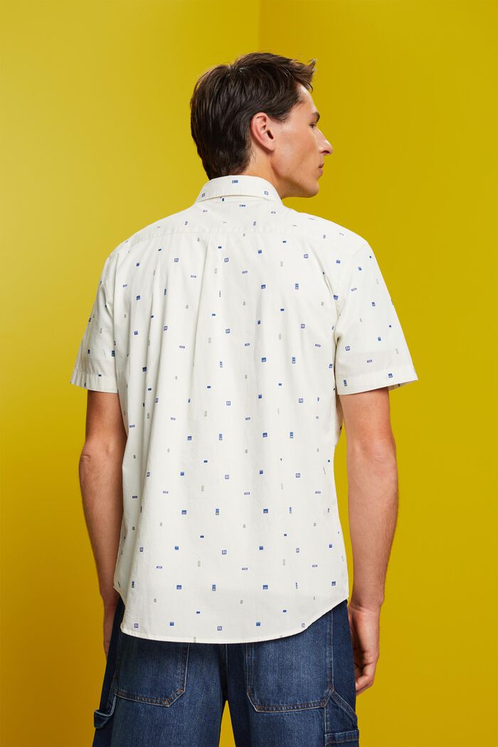 Mønstret skjorte med korte ærmer, 100 % bomuld, ICE, detail image number 3