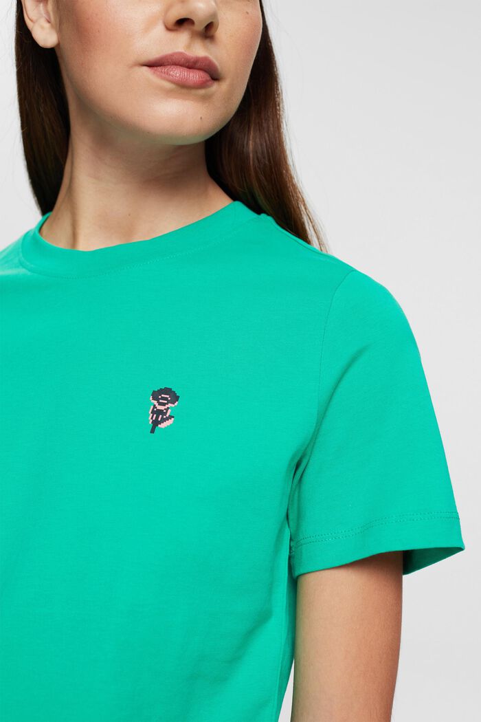 T-shirt med print, LIGHT GREEN, detail image number 2