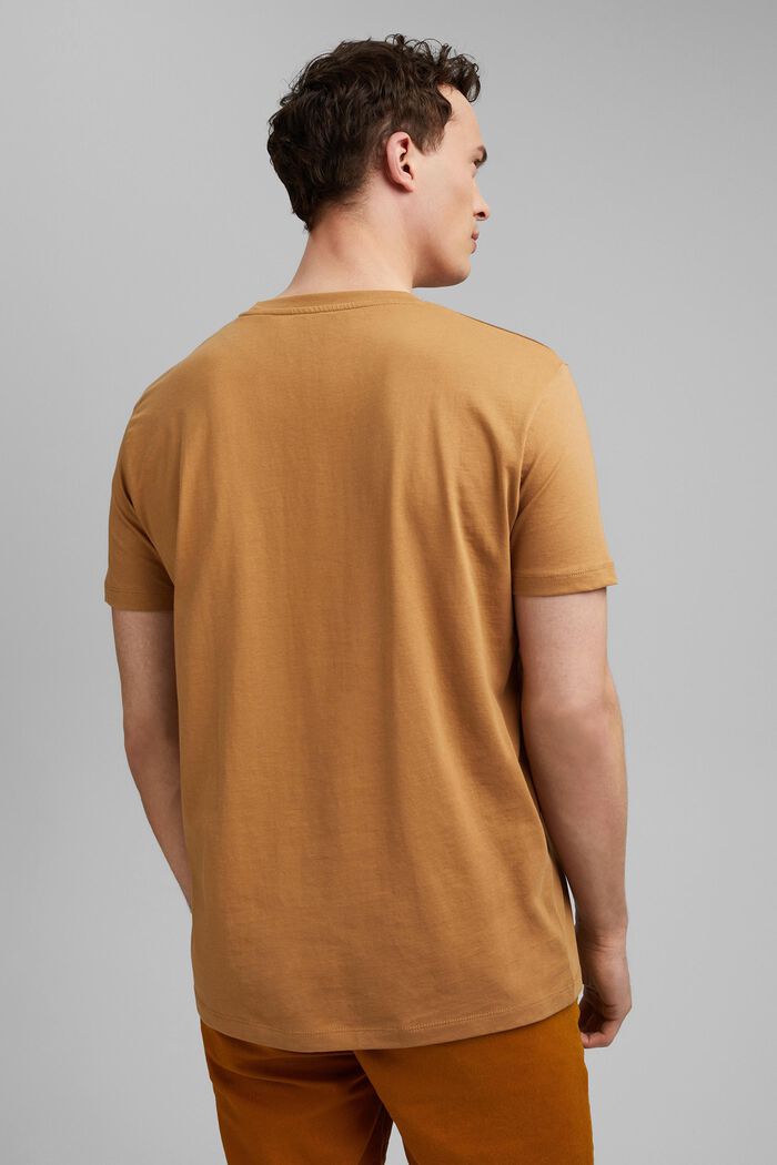 T-shirt i jersey med print, 100% økologisk bomuld, CAMEL, detail image number 3