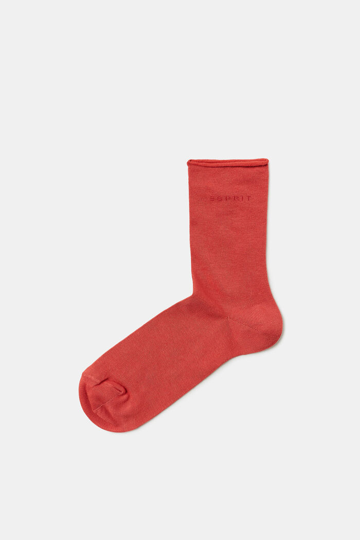 Pakke med 2 par sokker i groft strik, ORANGE RED, detail image number 0