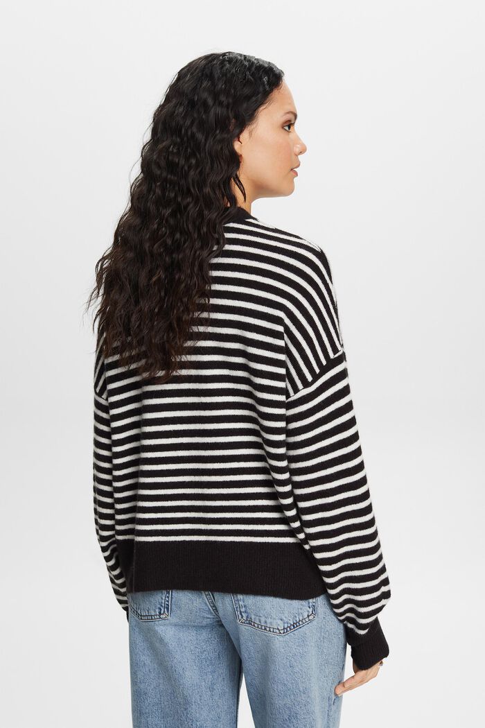 Striksweater med blouson-ærmer, NEW BLACK, detail image number 3