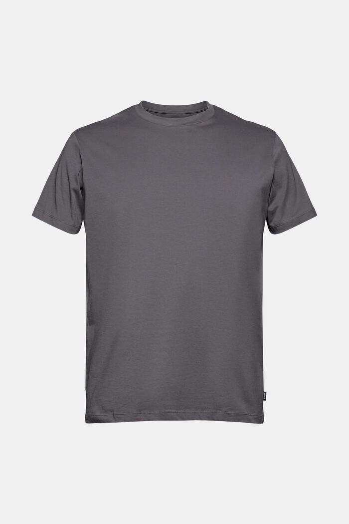 Jersey-T-shirt af 100% økologisk bomuld, DARK GREY, overview