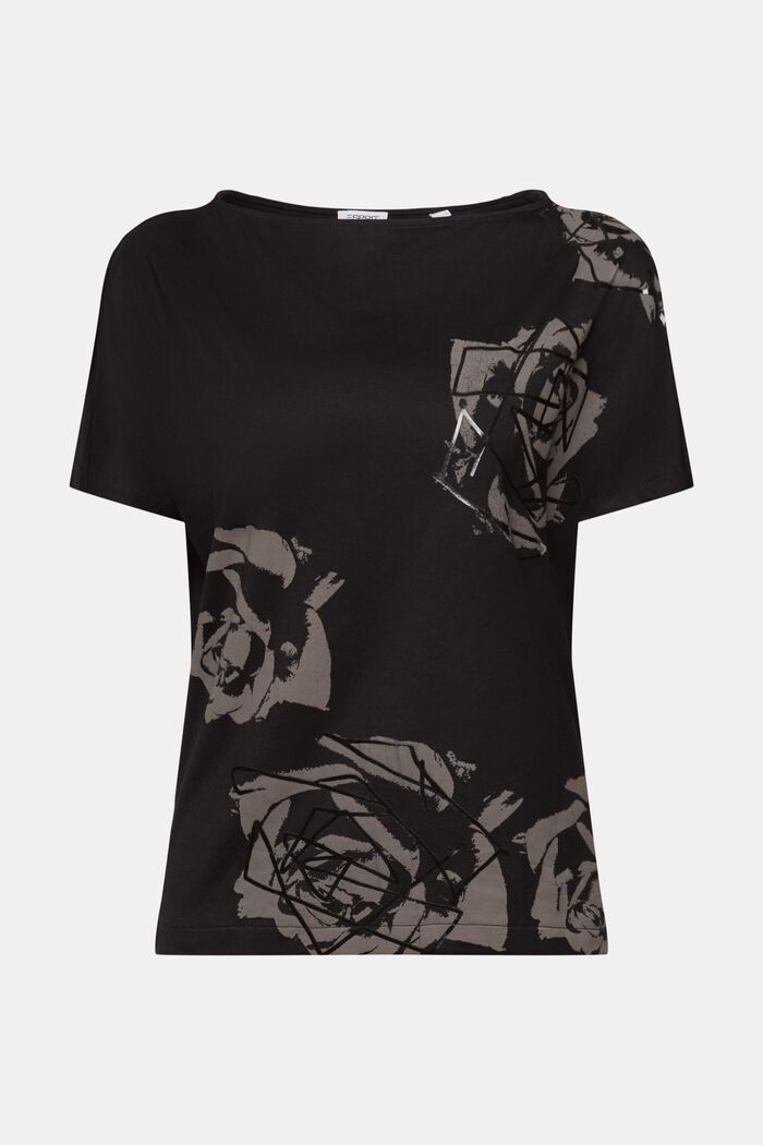 T-shirt med grafisk print, BLACK, detail image number 6