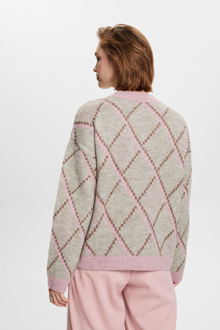 Ternet sweater i uldmiks, LIGHT TAUPE, detail image number 3