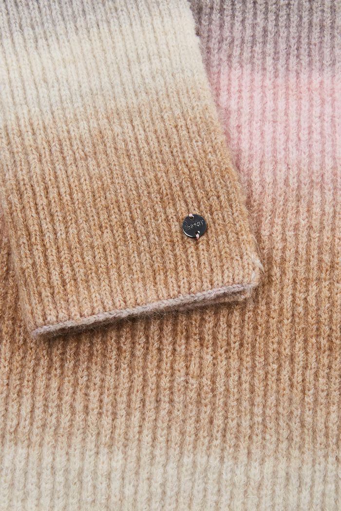 Multifarvet strikket tørklæde med uld, LIGHT PINK, detail image number 1