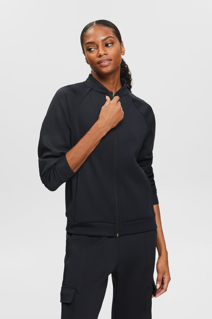 Active cardigan-sweatshirt, BLACK, detail image number 0