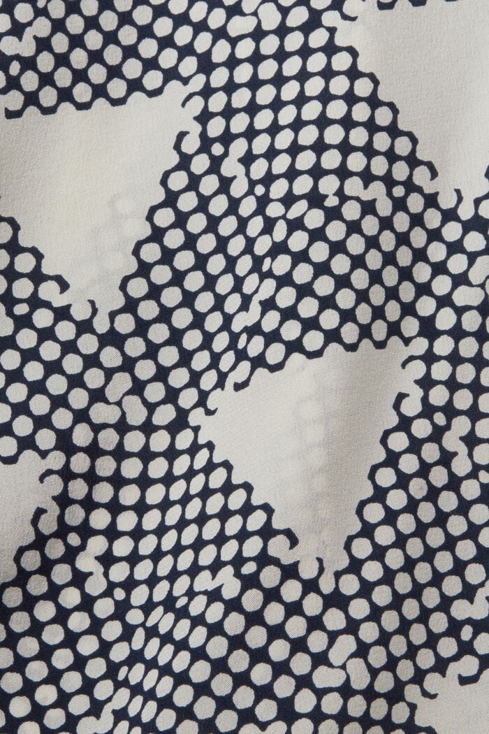 Mønstret bluse, 100 % silke, DARK BLUE, detail image number 5
