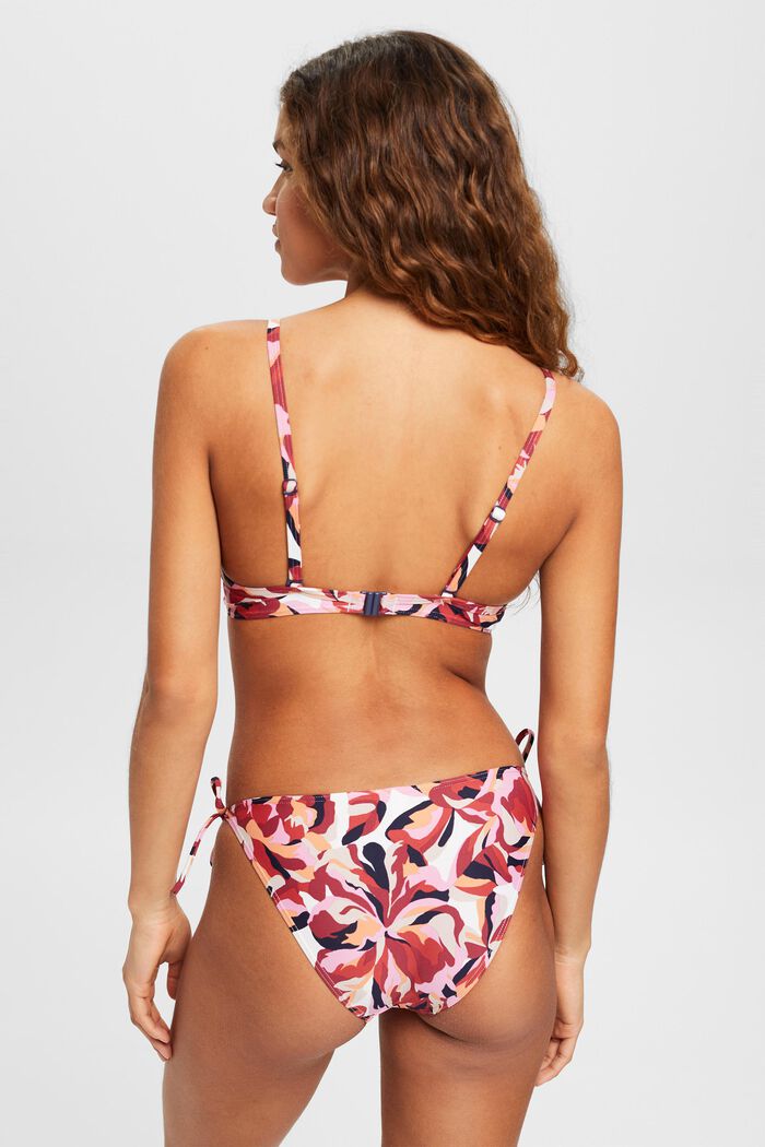 Polstret bikinitop med bøjle og blomsterprint, DARK RED, detail image number 3