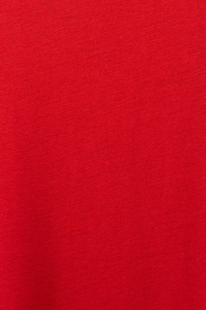 T-shirt i pima-bomuldsjersey med rund hals, DARK RED, detail image number 5