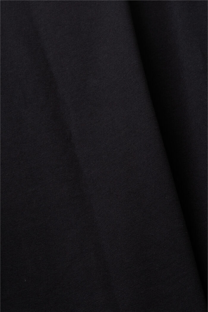 Jersey-T-shirt med print på brystet, 100 % bomuld, BLACK, detail image number 6