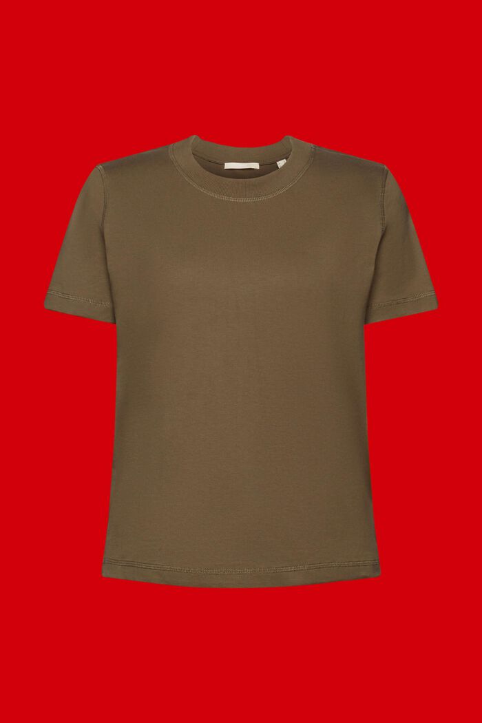 Løs T-shirt, 100 % bomuld, KHAKI GREEN, detail image number 6
