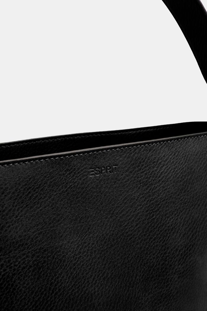 Hobo-skuldertaske i kunstlæder, BLACK, detail image number 2