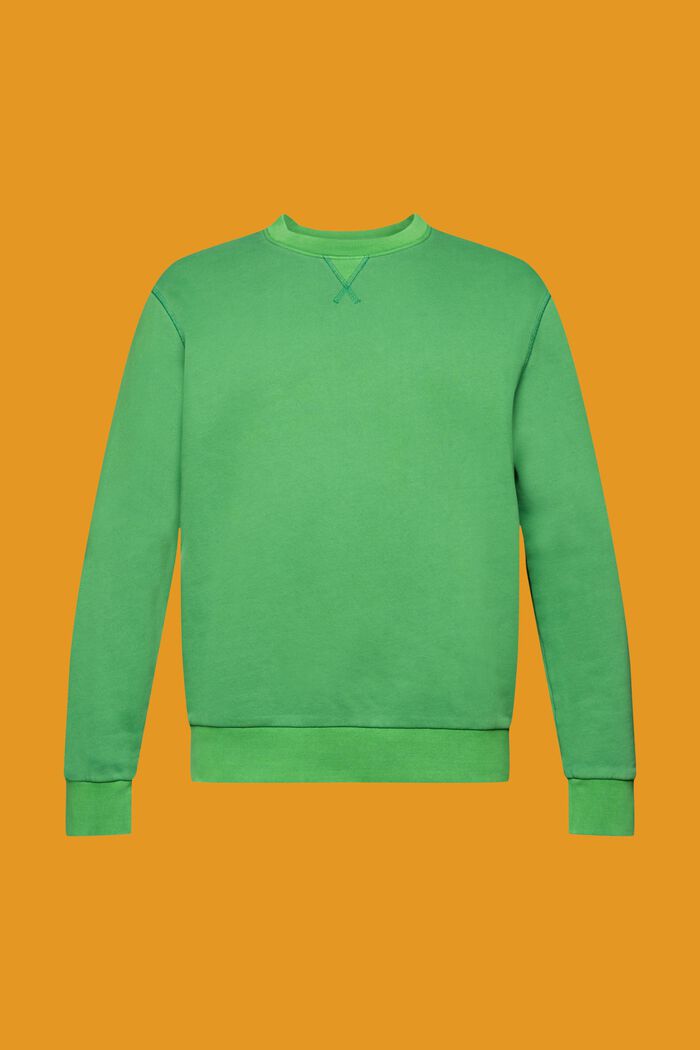 Ensfarvet sweatshirt i regular fit, GREEN, detail image number 5