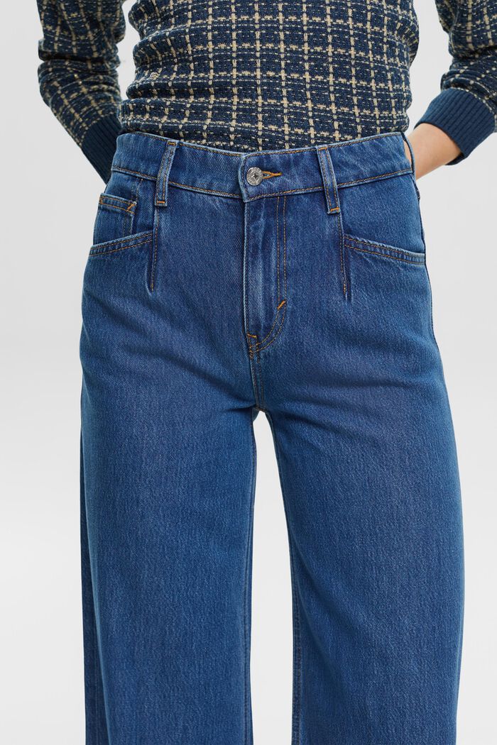 Jeans med vide ben, BLUE DARK WASHED, detail image number 2