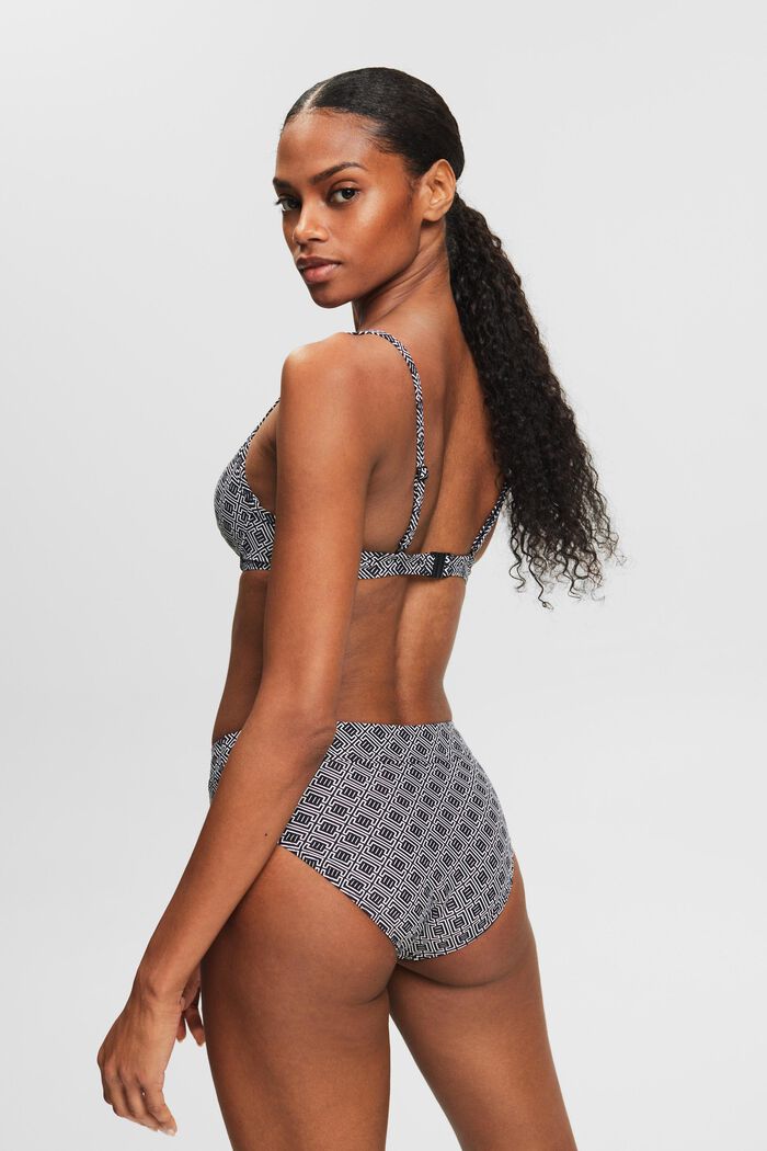 Polstret bikinitop med bøjle og print, BLACK, detail image number 3