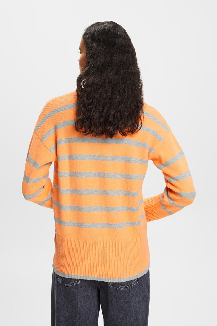 Langærmet sweater med V-hals, PEACH, detail image number 4