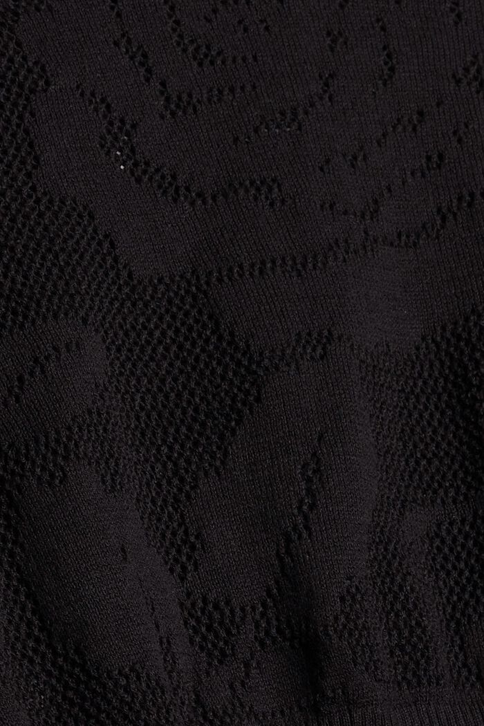 Pullover i ajourstrik, BLACK, detail image number 1