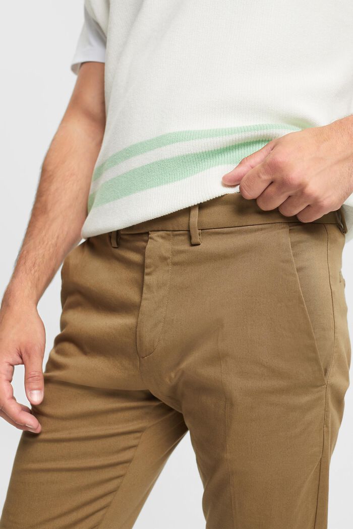Stretch-chinos i bomuld, BEIGE, detail image number 0